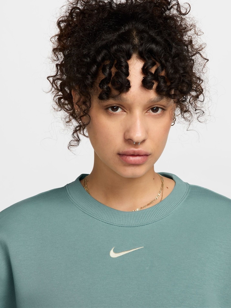 Nike Cannon Blue Oversized Phoenix Fleece Crew Neck Sweatshirt - Image 3 of 3