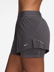 Nike Black Swift Dri-FIT Mid Rise 2-In-1 Running Shorts - Image 3 of 5