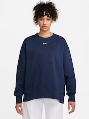 Nike Midnight Navy Oversized Phoenix Fleece Crew Neck Sweatshirt - Image 1 of 3
