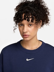 Nike Midnight Navy Oversized Phoenix Fleece Crew Neck Sweatshirt - Image 3 of 3