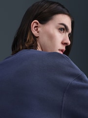 Nike Midnight Navy Oversized Phoenix Fleece Crew Neck Sweatshirt - Image 4 of 6