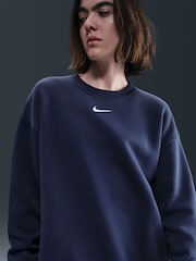 Nike Midnight Navy Oversized Phoenix Fleece Crew Neck Sweatshirt - Image 5 of 6
