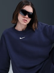Nike Midnight Navy Oversized Phoenix Fleece Crew Neck Sweatshirt - Image 6 of 6