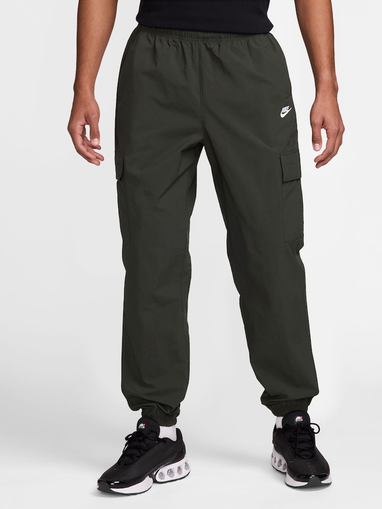Nike Dark Brown Club Woven Cargo Joggers - Image 1 of 3 Nike Dark Brown Club Woven Cargo Joggers - Image 1 of 3