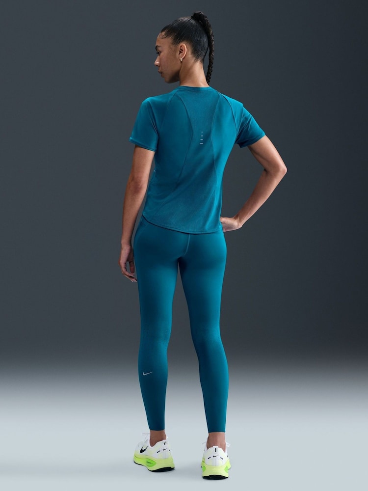 Nike Abyss Blue Swift High Waisted 7/8 Runnings Leggings With Pockets - Image 2 of 6