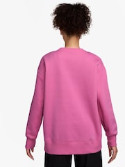 Nike Playful Pink Oversized Phoenix Fleece Crew Neck Sweatshirt - Image 2 of 3