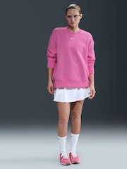 Nike Playful Pink Oversized Phoenix Fleece Crew Neck Sweatshirt - Image 4 of 5