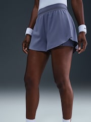 Nike World Indigo Blue Dri-FIT Court Ace Advantage Tennis Shorts - Image 3 of 7