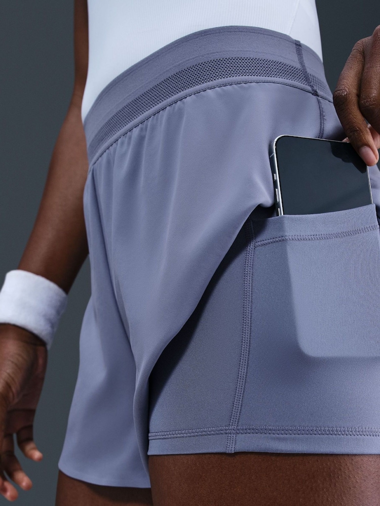 Nike World Indigo Blue Dri-FIT Court Ace Advantage Tennis Shorts - Image 7 of 7
