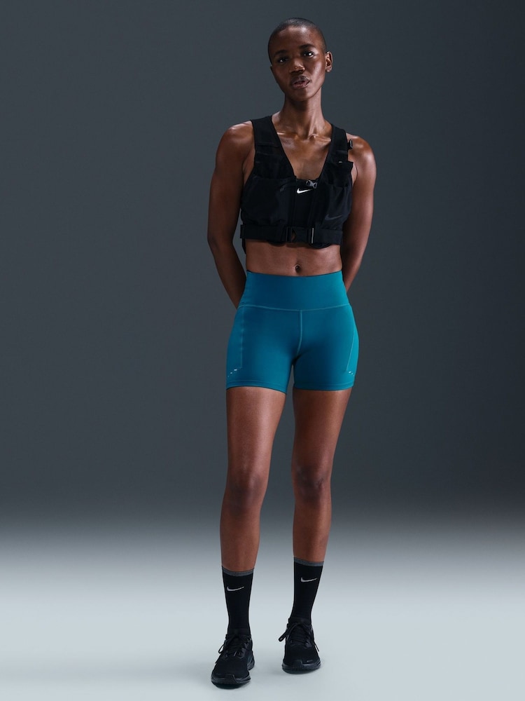 Nike Abyss Blue Swift High Waisted 4" Tight Running Shorts With Pockets - Image 1 of 10