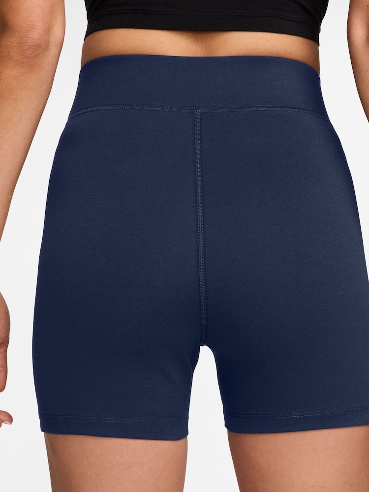 Nike Midnight Navy Sportswear Classic High-Waisted 5" Biker Shorts - Image 2 of 4