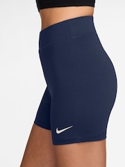 Nike Midnight Navy Sportswear Classic High-Waisted 5" Biker Shorts - Image 4 of 4