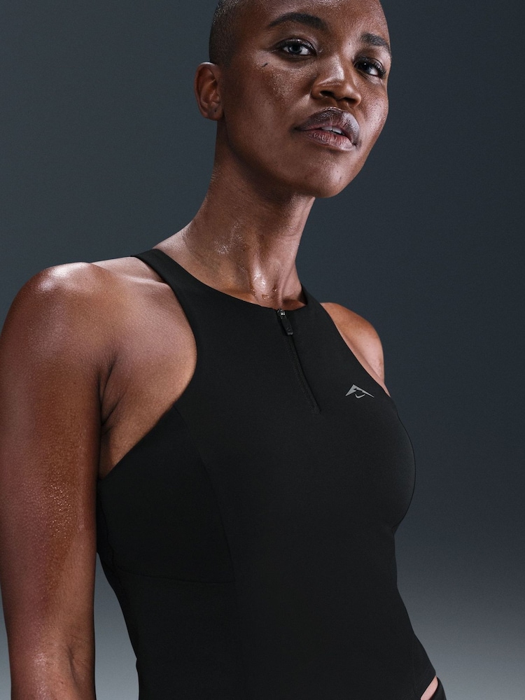 Nike Black Trail Medium Support Longline Sports Bra - Image 4 of 4