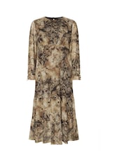 PixieGirl Petite Beige Brown Snake Print Mesh Tiered Dress - Image 5 of 5