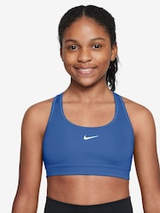 Nike Comet Blue Dri-FIT Swoosh Support Bra - Image 1 of 3