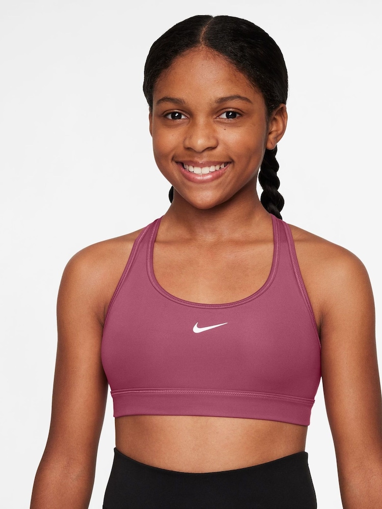 Nike Beet Pink Dri-FIT Swoosh Support Bra - Image 1 of 3