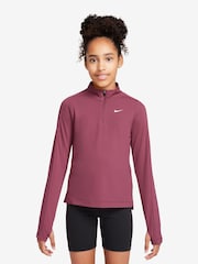 Nike Beet Pink Dri-FIT Long Sleeve Half Zip Top - Image 1 of 3