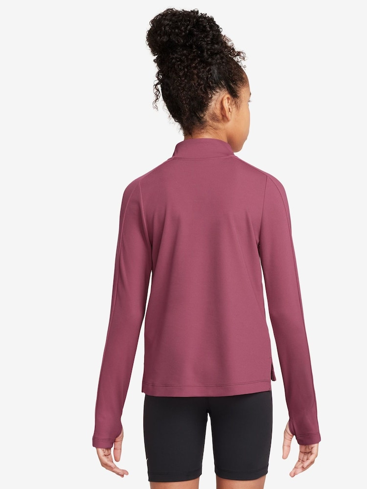 Nike Beet Pink Dri-FIT Long Sleeve Half Zip Top - Image 2 of 3