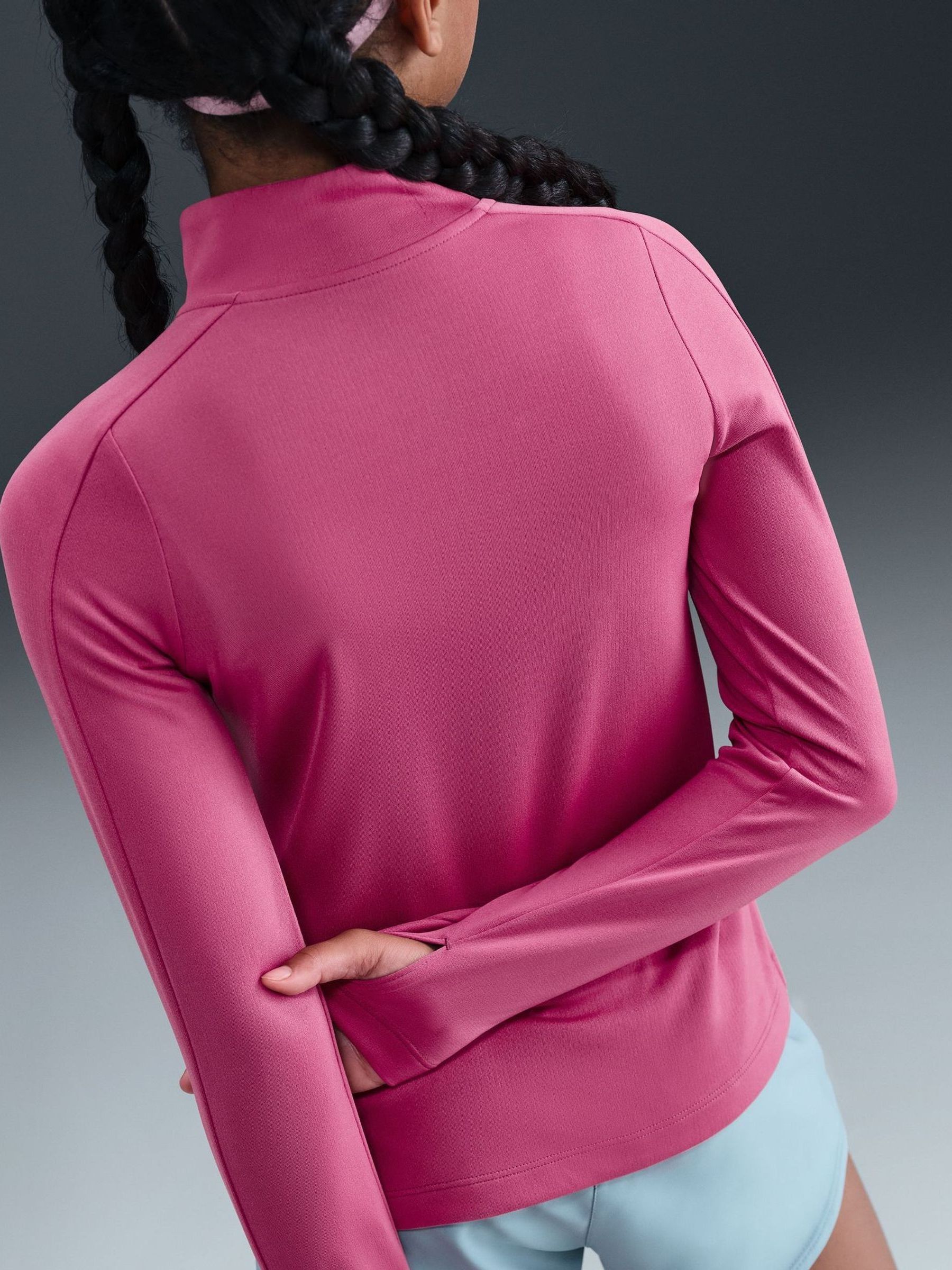Buy Nike Beet Pink Dri-FIT Long Sleeve Half Zip Top from Next