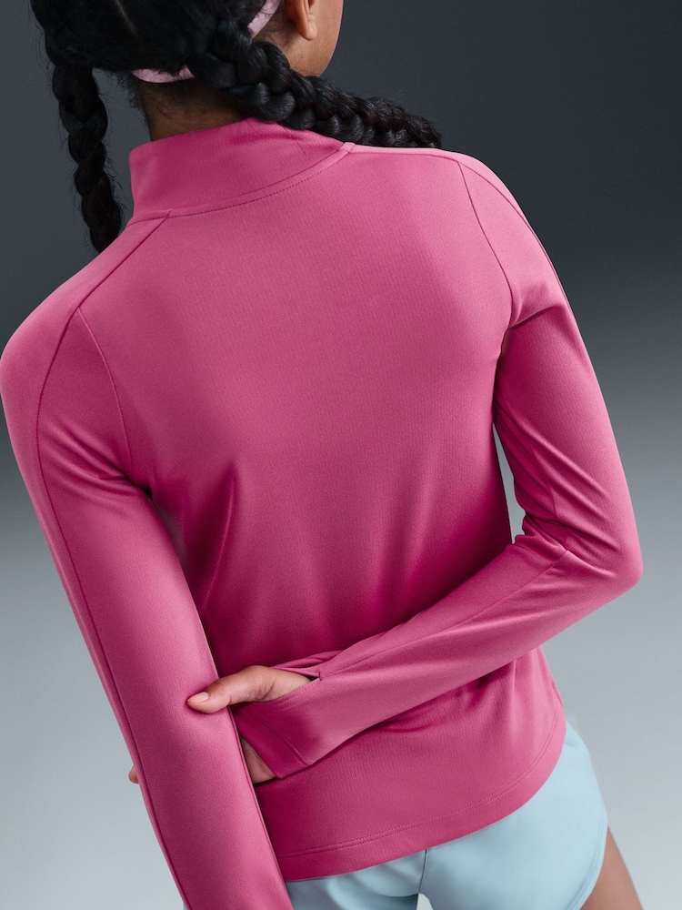 Nike Beet Pink Dri-FIT Long Sleeve Half Zip Top - Image 5 of 5 Nike Beet Pink Dri-FIT Long Sleeve Half Zip Top - Image 5 of 5