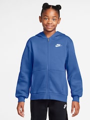 Nike Comet Blue Club Fleece Zip Through Hoodie - Image 1 of 3