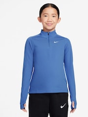 Nike Comet Blue Dri-FIT Long Sleeve Half Zip Top - Image 1 of 3