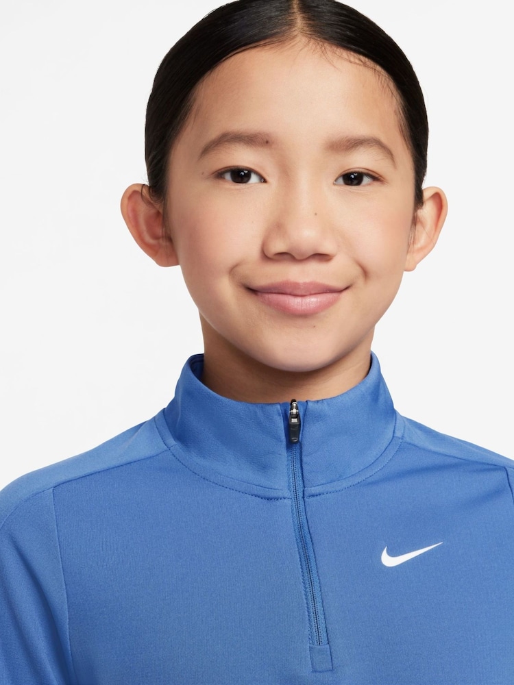 Nike Comet Blue Dri-FIT Long Sleeve Half Zip Top - Image 3 of 3