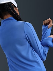 Nike Comet Blue Dri-FIT Long Sleeve Half Zip Top - Image 4 of 5