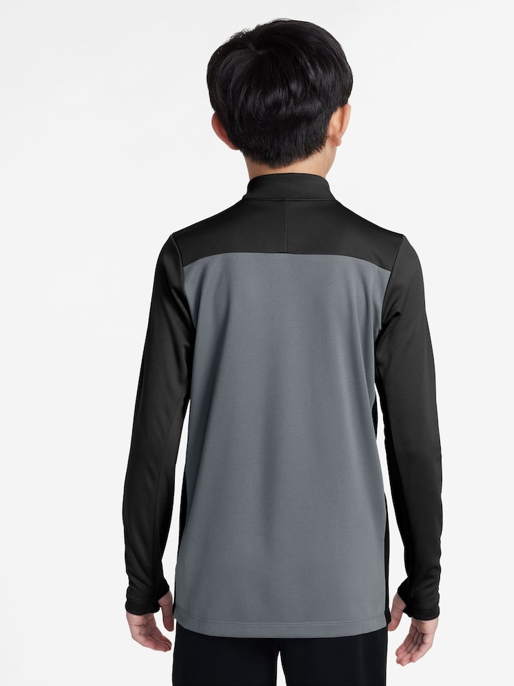 Nike Cool Grey Black Dri-FIT Academy 25 Half Zip Drill Top - Image 2 of 3 Nike Cool Grey Black Dri-FIT Academy 25 Half Zip Drill Top - Image 2 of 3
