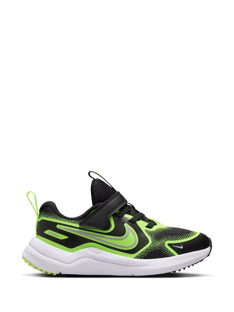 Nike Black/Volt Junior Cosmic Running Trainers - Image 1 of 9