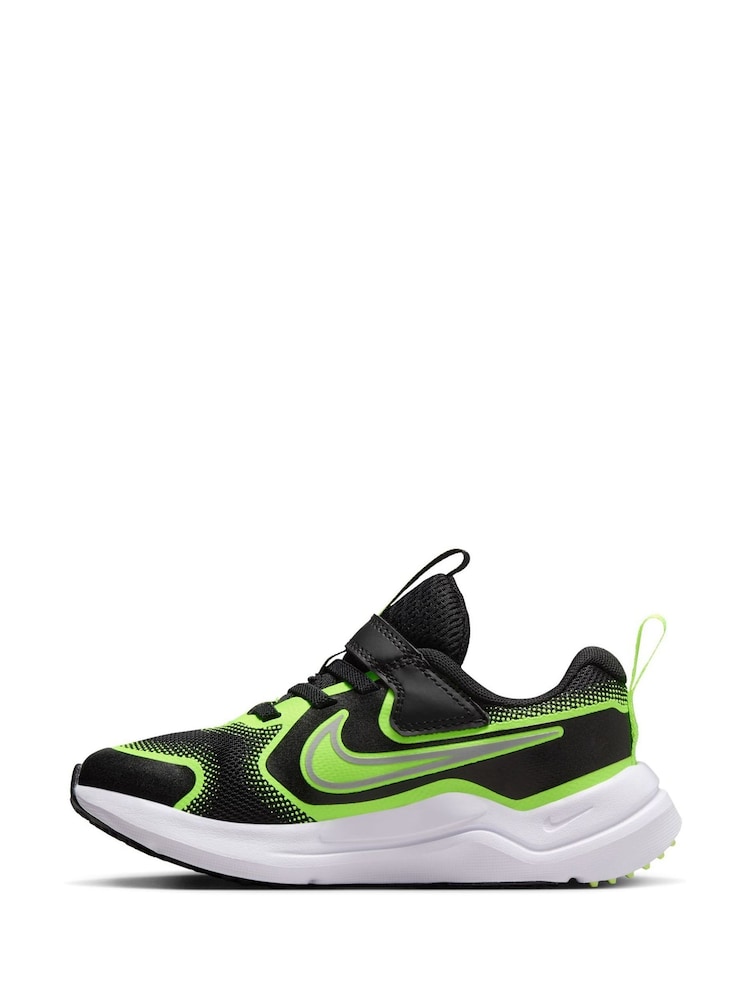 Nike Black/Volt Junior Cosmic Running Trainers - Image 2 of 9