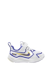 Nike White/Blue Infant Cosmic Running Trainers - Image 1 of 5