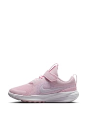 Nike White/Pink Foam Junior Star Runner 5 Trainers - Image 4 of 11