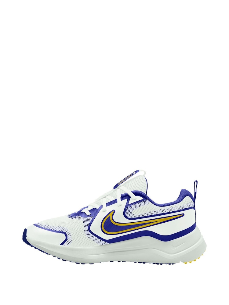 Nike White/Blue Youth Cosmic Running Trainers - Image 2 of 4