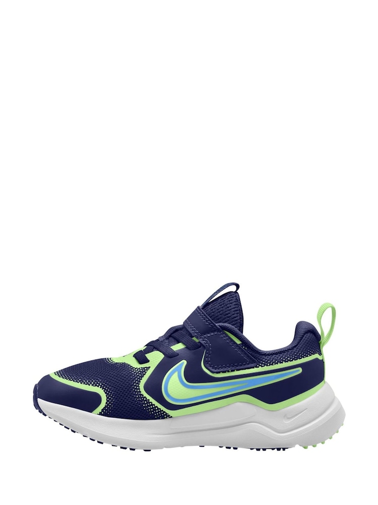 Nike Navy Volt Junior Cosmic Running Trainers - Image 2 of 4