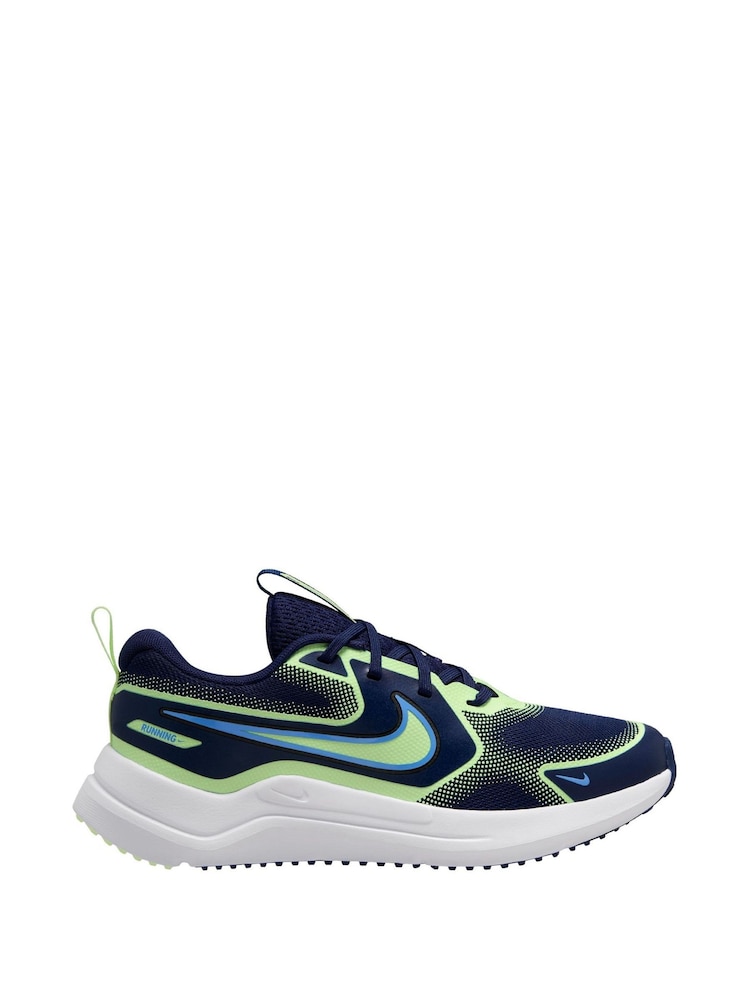 Nike Navy Volt Youth Cosmic Running Trainers - Image 1 of 4