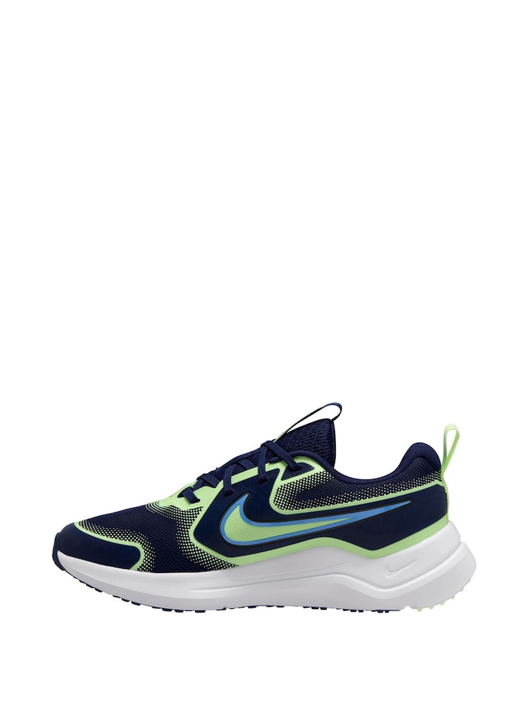 Nike Navy Volt Youth Cosmic Running Trainers - Image 2 of 4