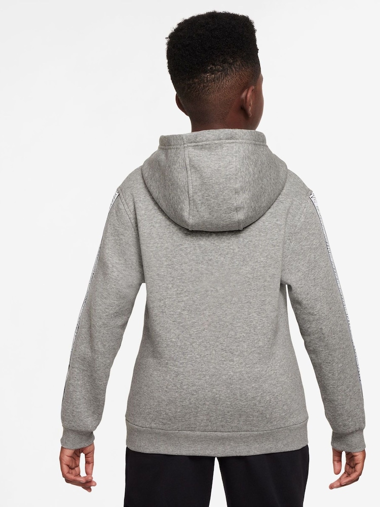 Nike Dark Grey Heather Club+ Poly Taped Overhead Hoodie - Image 2 of 3
