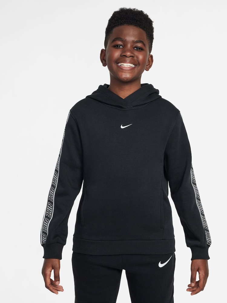 Nike Black Club+ Poly Taped Overhead Hoodie - Image 1 of 3