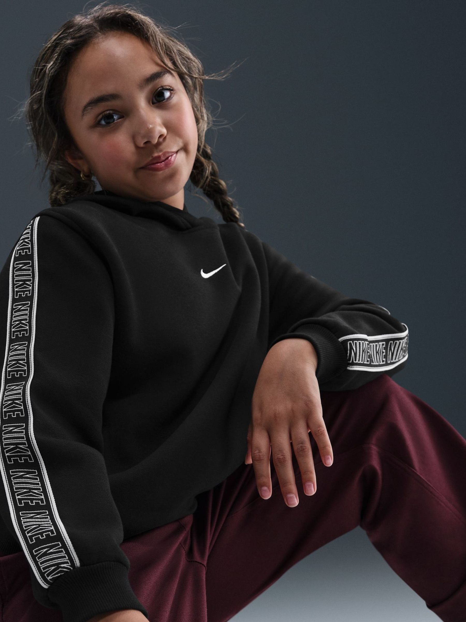 nike tape overhead hoodie black