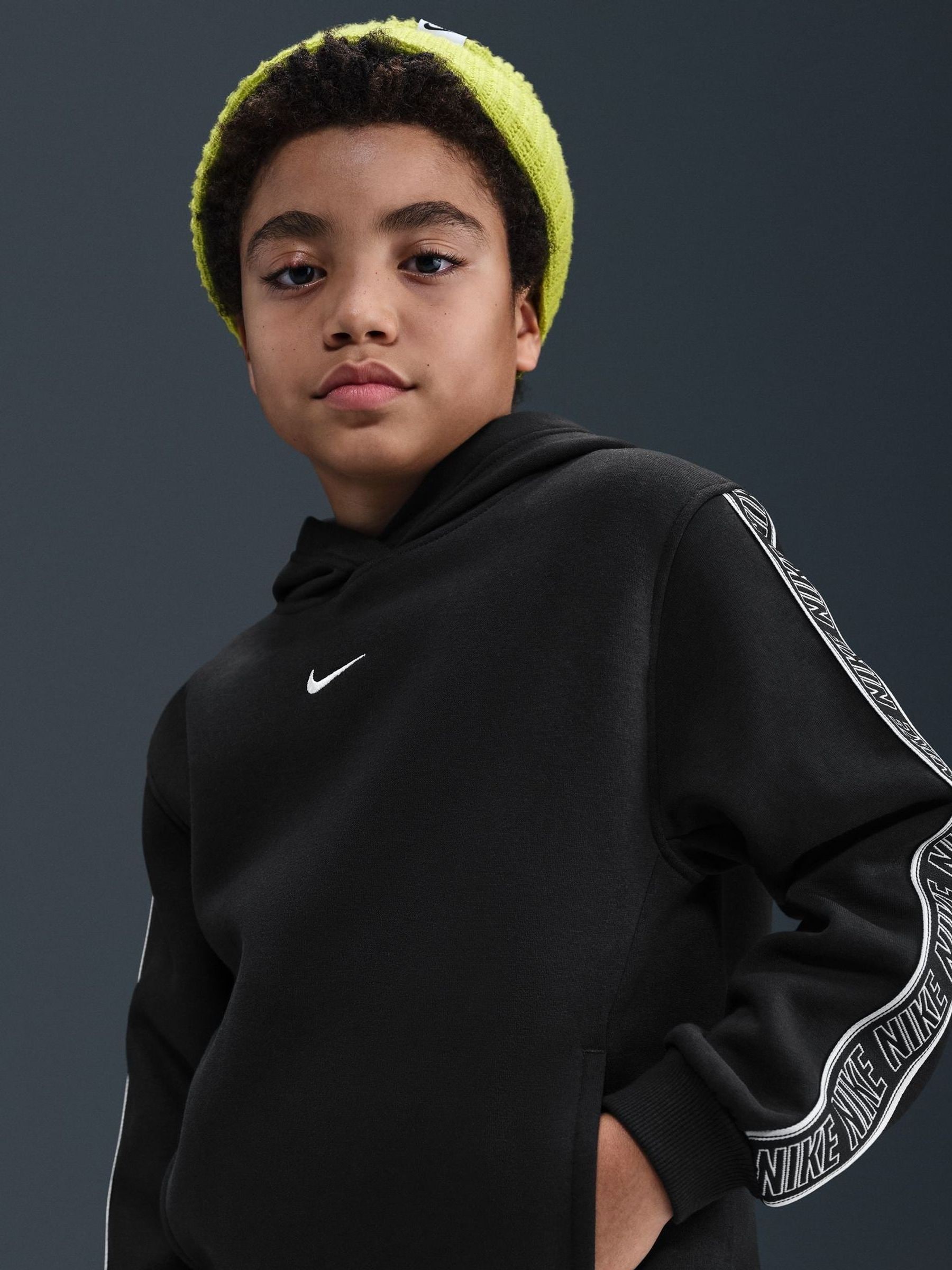 nike tape overhead hoodie black