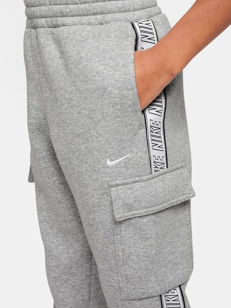 Nike Dark Grey Heather Club+ Poly Taped Cargo Joggers - Image 3 of 3