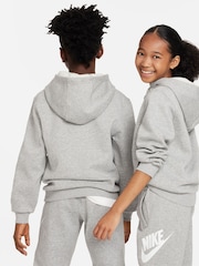 Nike Gray Club Fleece Logo Hoodie - Image 4 of 5