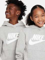 Nike Gray Club Fleece Logo Hoodie - Image 5 of 5