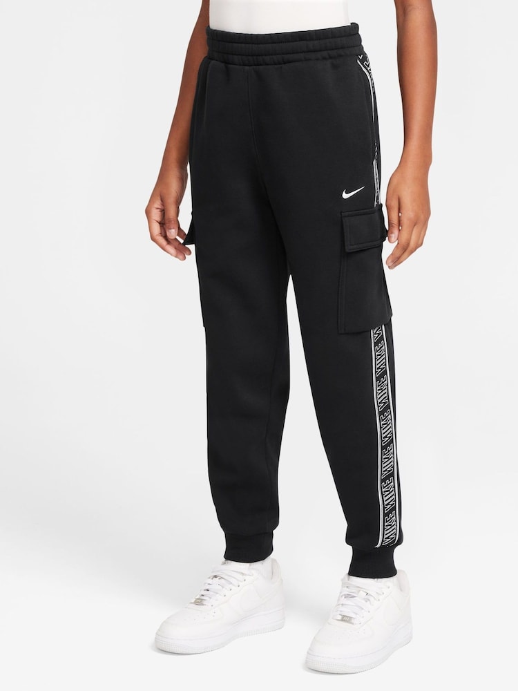 Nike Black Club+ Poly Taped Cargo Joggers - Image 1 of 3