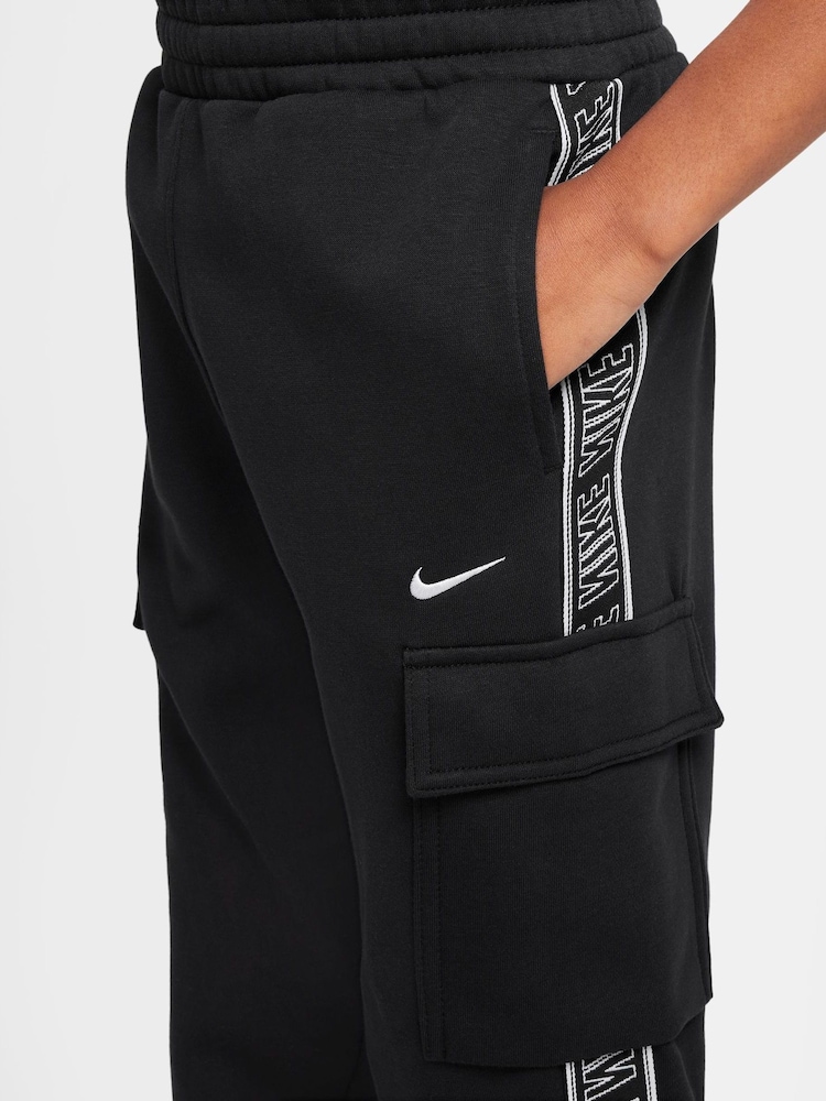 Nike Black Club+ Poly Taped Cargo Joggers - Image 3 of 3