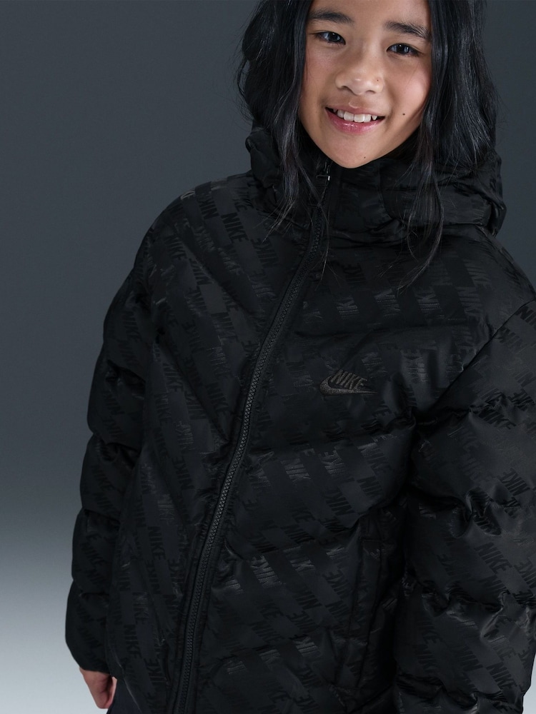Nike Black Logo Print Padded Jacket - Image 7 of 7