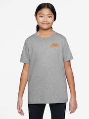 Nike Dark Grey Heather Box Back Print Graphic Print T-Shirt - Image 1 of 3