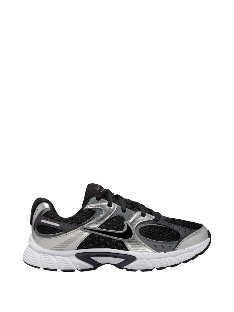 Nike Black Silver Grey Youth V5 Runner Trainers - Image 1 of 4