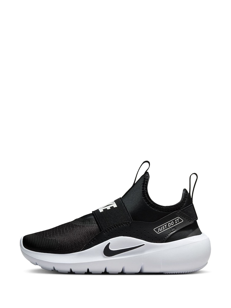 Nike Black/White Junior Flex Runner 4 Trainers - Image 2 of 10 Nike Black/White Junior Flex Runner 4 Trainers - Image 2 of 10